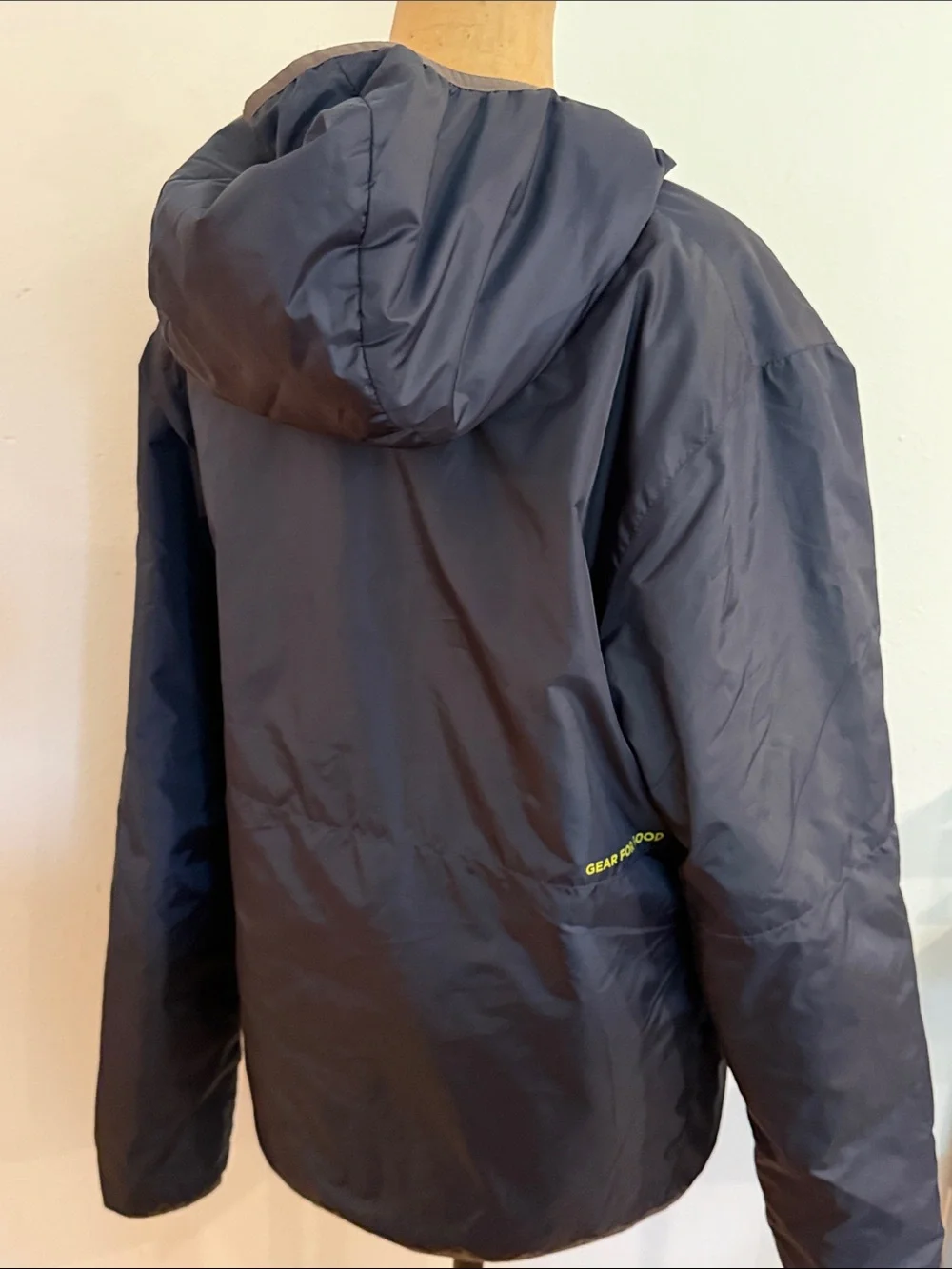 Cotopaxi L Hooded Two-Tone Puffer Jacket in Navy, Olive & Teal great condition - Picture 2 of 7